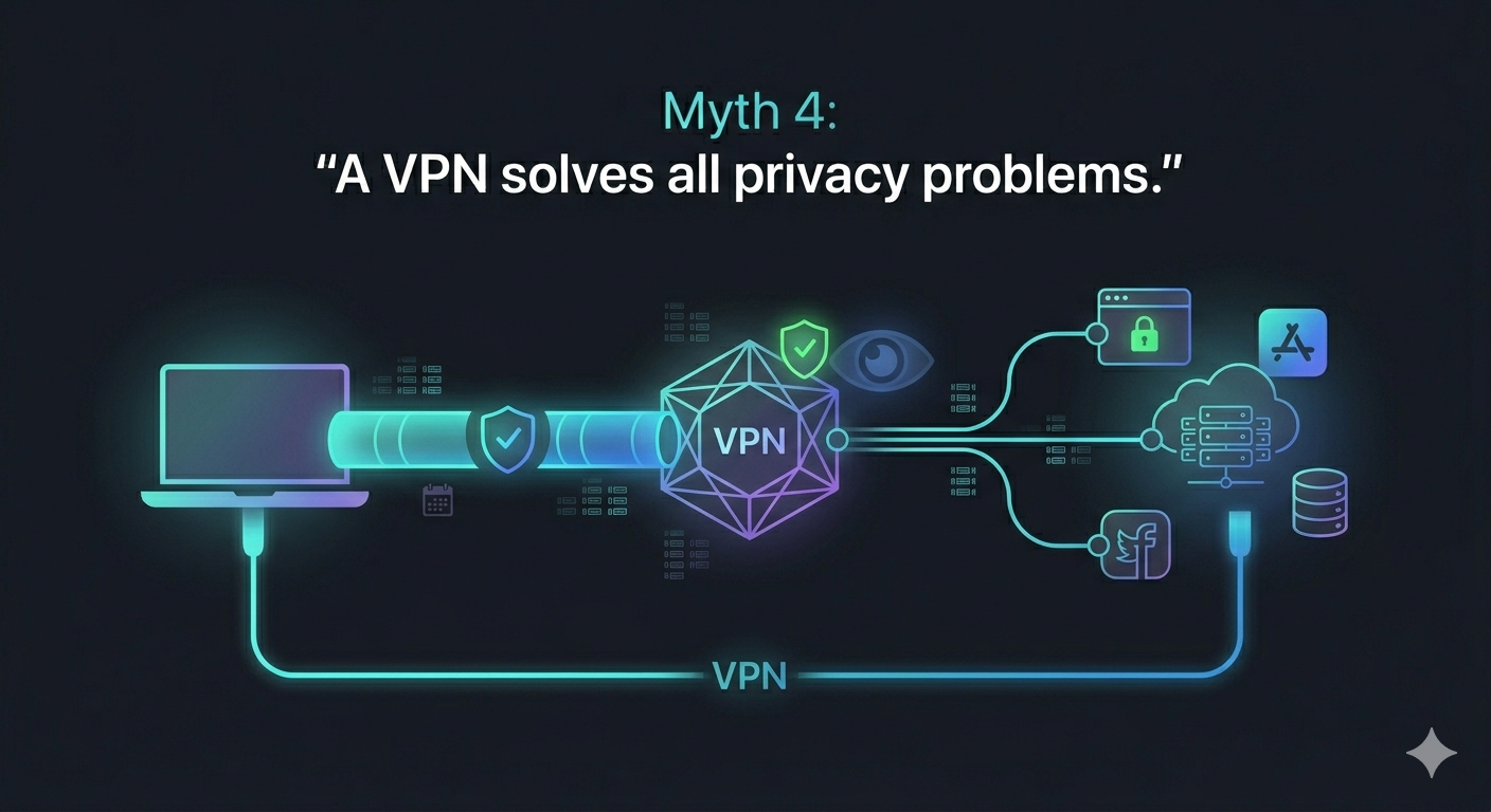 Myth 4 - A VPN solves all privacy problems